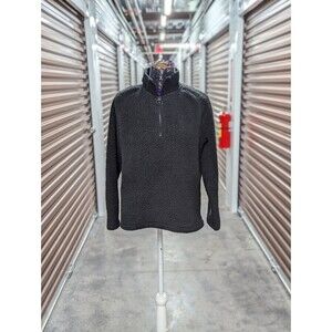 Lands End Women's Medium Grey & Black Pull Over half zip fleece